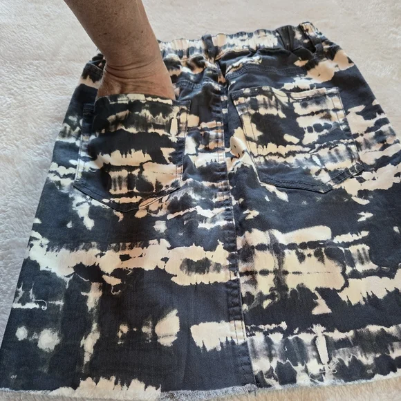 Love Fire XS Mini Gray Acid Wash Denim Skirt Throwback 80s METAL 90s GRUNGE Euc - Picture 7 of 11